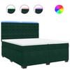 vidaXL Cama box spring con colch&oacute;n terciopelo verde oscuro 200x200 cm