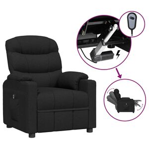 vidaXL Sill&oacute;n reclinable el&eacute;ctrico de tela negro