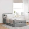 vidaXL Estructura de cama otomana con colch&oacute;n tela gris claro 90x190cm