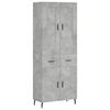 vidaXL Aparador alto madera contrachapada gris hormigón 69,5x34x180 cm