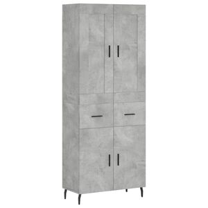 vidaXL Aparador alto madera contrachapada gris hormig&oacute;n 69,5x34x180 cm