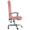 vidaXL Silla de oficina reclinable masaje cuero sint&eacute;tico rosa