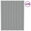 vidaXL Panel de techo 36 pcs Gris 60 x 45 cm Acero galvanizado