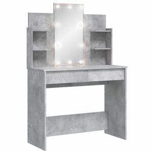 vidaXL Tocador con luces LED gris hormig&oacute;n 96x40x142 cm