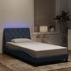vidaXL Estructura de cama con LED sin colch&oacute;n terciopelo gris oscuro 100x200 cm