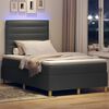 vidaXL Cama Box Spring LED con colch&oacute;n Gris oscuro 120 x 200 cm tela
