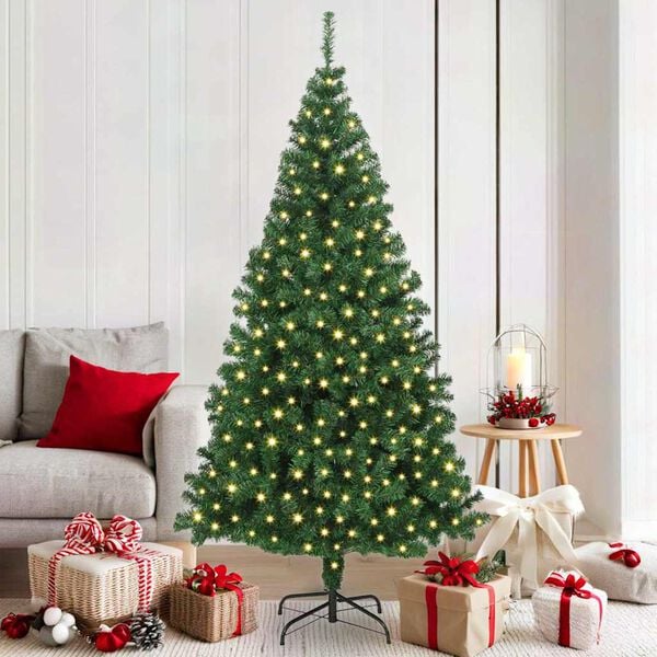 vidaXL &Aacute;rbol de Navidad artificial Verde 180 cm PVC y Acero y Pl&aacute;stico