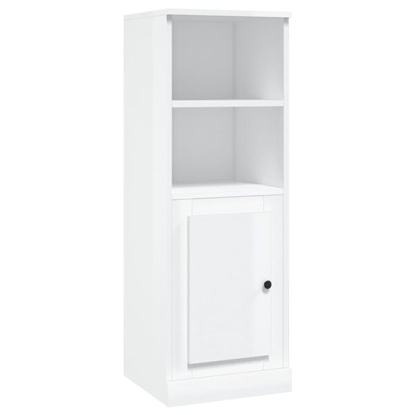 vidaXL Aparador madera contrachapada blanco brillo 36x35,5x103,5 cm