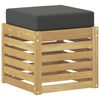 vidaXL Banco de taburete exterior Madera de Acacia S&oacute;lida Blanco