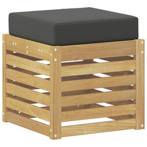 vidaXL Banco de taburete exterior Madera de Acacia S&oacute;lida Blanco