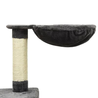 vidaXL Árbol rascador para gatos con postes de sisal gris oscuro 122cm