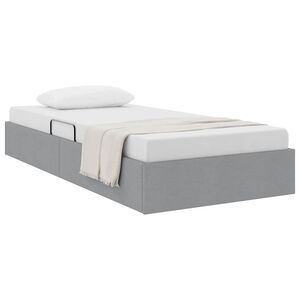 vidaXL Cama con almacenamiento con colch&oacute;n Gris Claro 90 x 190 cm tela