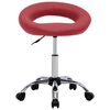 vidaXL Silla de comedor giratoria de cuero sintético rojo vino tinto