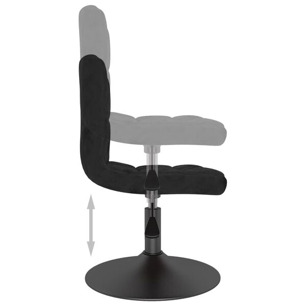vidaXL Silla de comedor giratoria de terciopelo negro