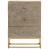 vidaXL Cómoda madera maciza de mango y hierro 55x30x76 cm