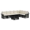 vidaXL Conjunto de sof&aacute;s de jard&iacute;n 8 uds. Negro y Blanco Crema