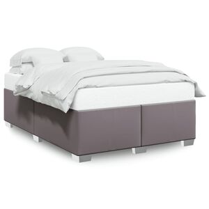 vidaXL Estructura de cama sin colch&oacute;n cuero sint&eacute;tico gris 140x190 cm