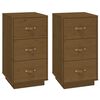 vidaXL Mesitas de noche 2 uds madera de pino marr&oacute;n miel 40x40x75 cm