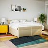 vidaXL Cama box spring con colch&oacute;n tela color crema 200x200 cm