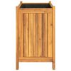 vidaXL Jardinera con forro madera maciza de acacia 54x31x50 cm