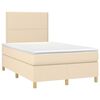 vidaXL Cama box spring con colch&oacute;n tela color crema 120x200 cm