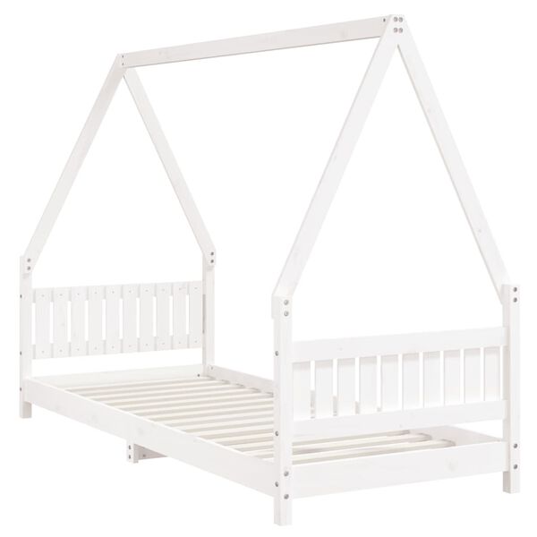 vidaXL Estructura de cama para ni&ntilde;os madera de pino blanco 80x200 cm