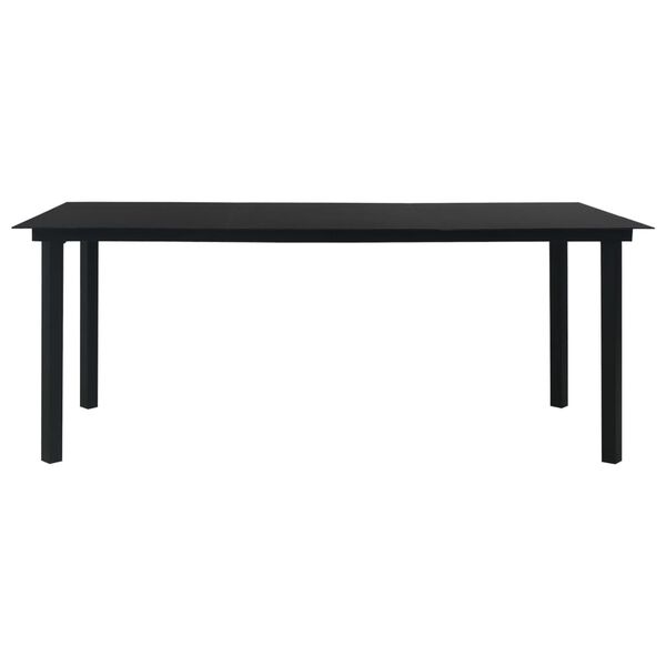 vidaXL Set de comedor de jard&iacute;n 9 piezas vidrio y acero negro