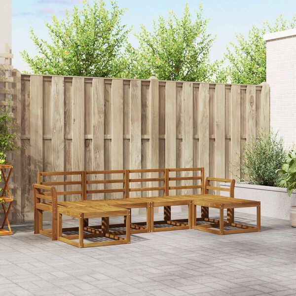 vidaXL Conjunto de sof&aacute;s de exterior 6 pcs Natural