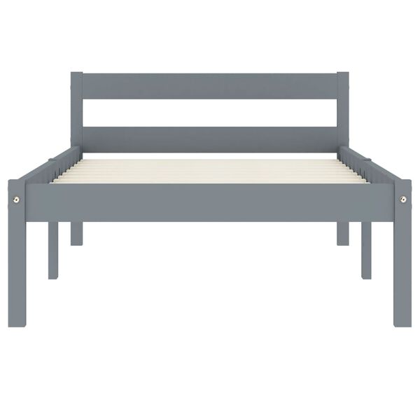 vidaXL Estructura de cama sin colchón madera de pino gris 100x200 cm