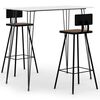 vidaXL Juego de mesa alta y taburetes de bar 3 piezas blanco