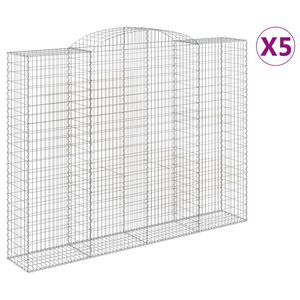 vidaXL Cestas de gaviones 5 uds forma de arco hierro 300x50x220/240 cm