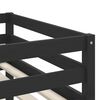 vidaXL Cama alta ni&ntilde;os con cortinas madera pino blanco negro 90x200 cm