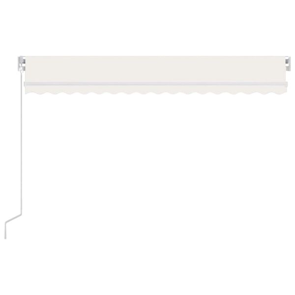 vidaXL Toldo retr&aacute;ctil manual con LED crema 450x300 cm