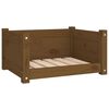 vidaXL Cama para perros madera maciza pino marr&oacute;n miel 55,5x45,5x28 cm