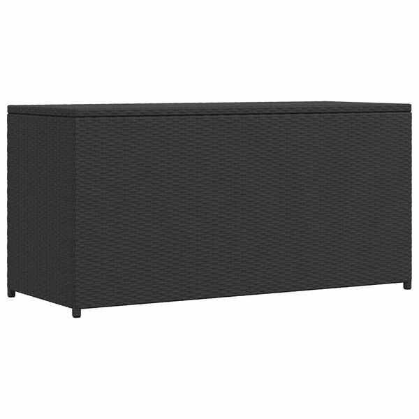 vidaXL Caja de almacenaje de jardín ratán sintético negro 120x50x60 cm