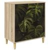 vidaXL Cajonera ELBURG estampado de hojas de palma 66 x 36,5 x 75 cm
