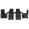 vidaXL Conjunto de Comedor de Jard&iacute;n 7 pcs Negro rat&aacute;n sint&eacute;tico
