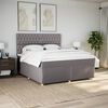 vidaXL Cama box spring con colch&oacute;n tela gris taupe 180x200 cm