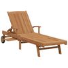 vidaXL Tumbona Madera de teca maciza Marr&oacute;n