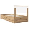 vidaXL Estructura de cama con cabecera Roble artesanal 90 x 190 cm