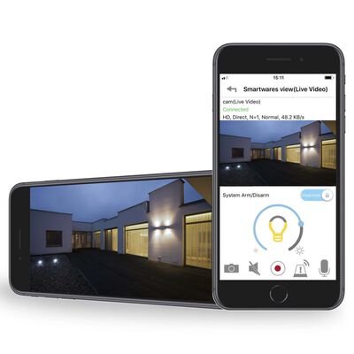 Smartwares Cámara lámpara seguridad plateado metálico 6,38x7x18,07 cm