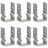 vidaXL Anclajes de valla 6 uds acero galvanizado plateado 9x6x15 cm