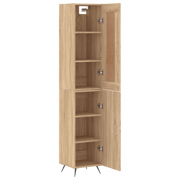 vidaXL Aparador de madera contrachapada roble Sonoma 34,5x34x180 cm