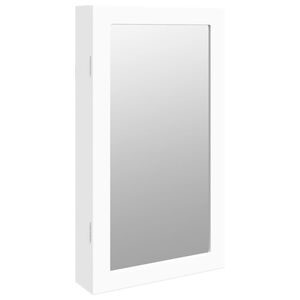 vidaXL Espejo con joyero y luces LED para pared blanco