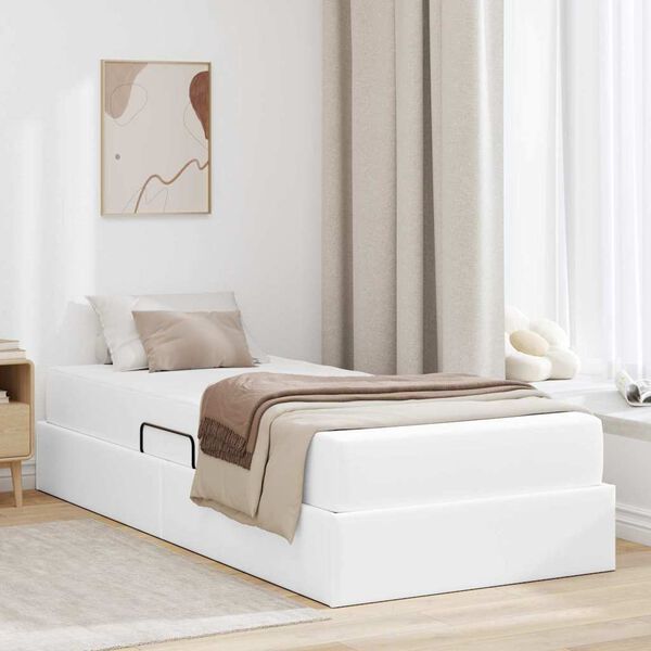 vidaXL Cama con almacenamiento y colch&oacute;n con colch&oacute;n 2 pcs Cuero