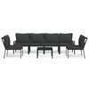 vidaXL Juego de muebles de jard&iacute;n 7 piezas acero con cojines gris
