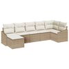 vidaXL Conjunto de sof&aacute; de jard&iacute;n 7 pcs Beige y Crema rat&aacute;n sint&eacute;tico