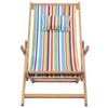 vidaXL Silla de playa plegable tela y estructura de madera multicolor