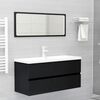vidaXL Mueble con lavabo madera de ingenier&iacute;a negro