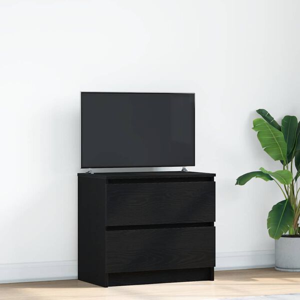 vidaXL Mueble para TV madera contrachapada negro 60x35x54 cm
